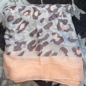 Peach and Leopard Scarf